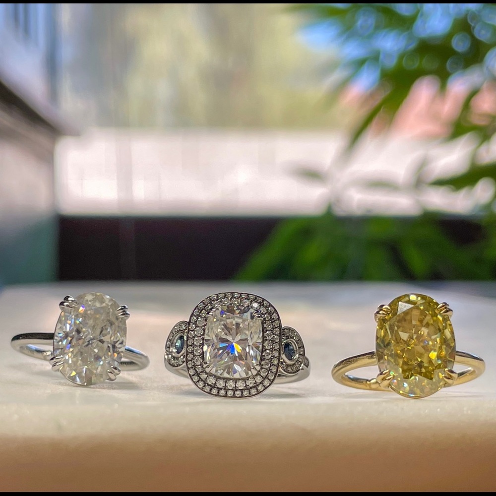 14k White Gold 5ct Crushed Ice Oval - Picture 14 of 16